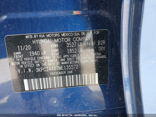 Hyundai ACCENT SE 2021 3KPC24A67ME135572 Image 9
