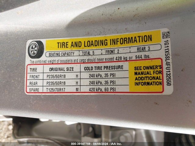 Chevrolet Impala 1fl 2015 1G11X5SL4FU132550 Image 9