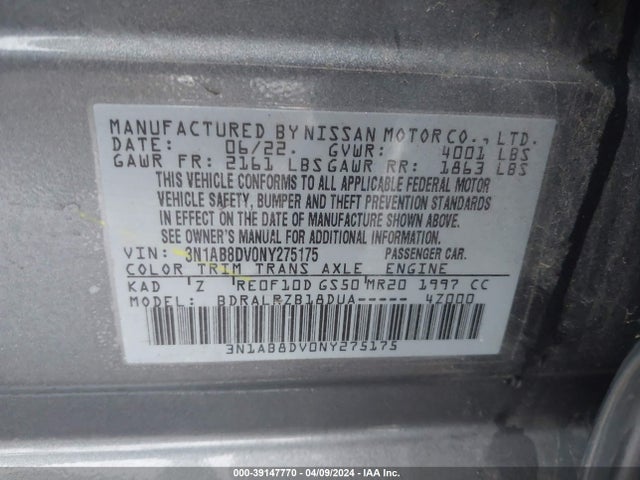Nissan Sentra Sr Xtronic Cvt 2022 3N1AB8DV0NY275175 Image 9