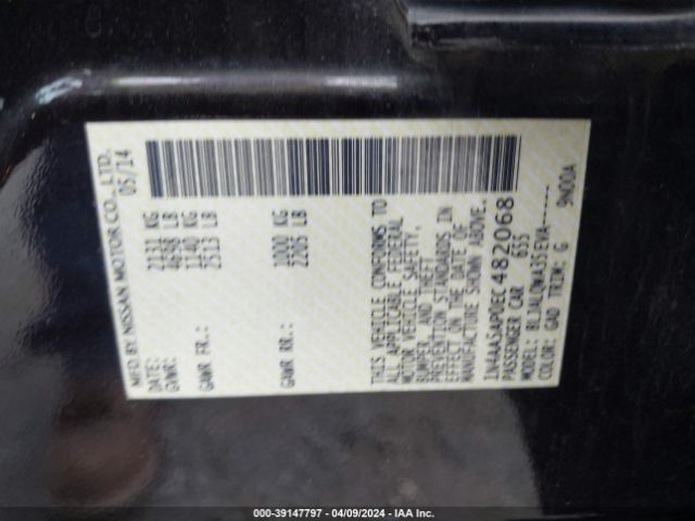 1N4AA5AP0EC482068 Nissan Maxima 3.5 S/3.5 Sv