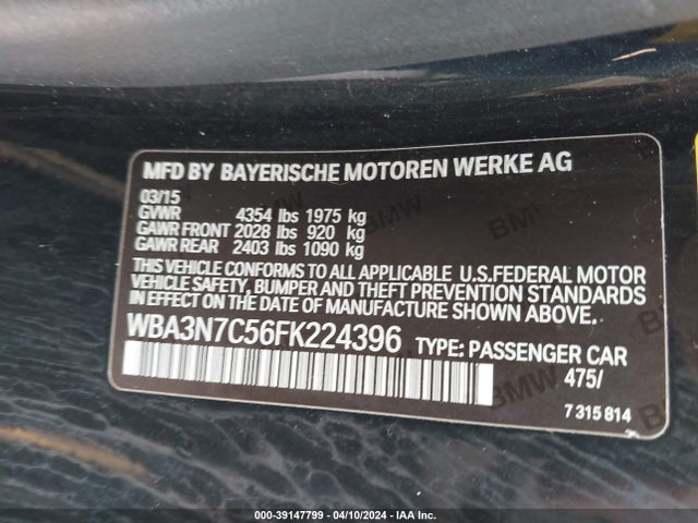 BMW 428i 2015 WBA3N7C56FK224396 Image 9