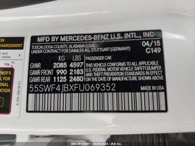 55SWF4JBXFU069352 Mercedes-Benz C 300 Luxury/sport