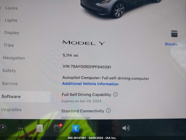 2023 TESLA MODEL Y RWD VIN: 7SAYGDED1PF940291