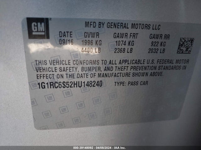 Chevrolet VOLT LT 2017 1G1RC6S52HU148240 Image 9