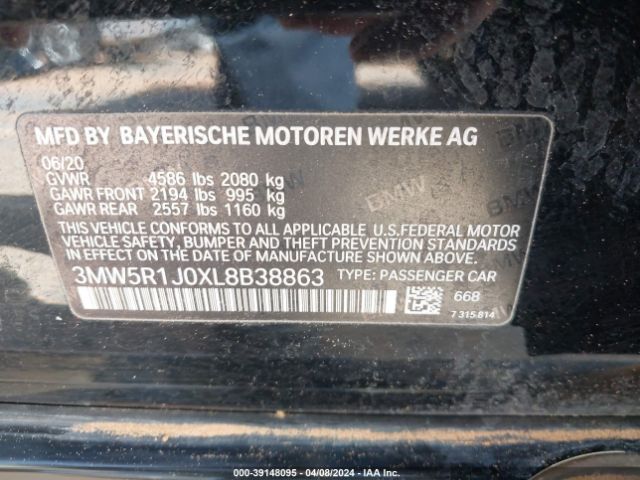 3MW5R1J0XL8B38863 BMW 330I