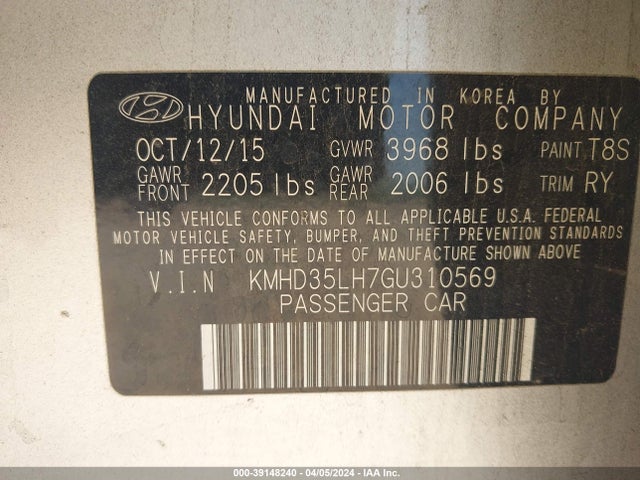 Hyundai dohc gdi nu 2016 KMHD35LH7GU310569 Image 21
