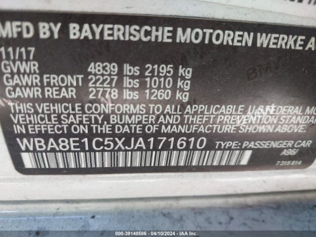 WBA8E1C5XJA171610 BMW 330e Iperformance