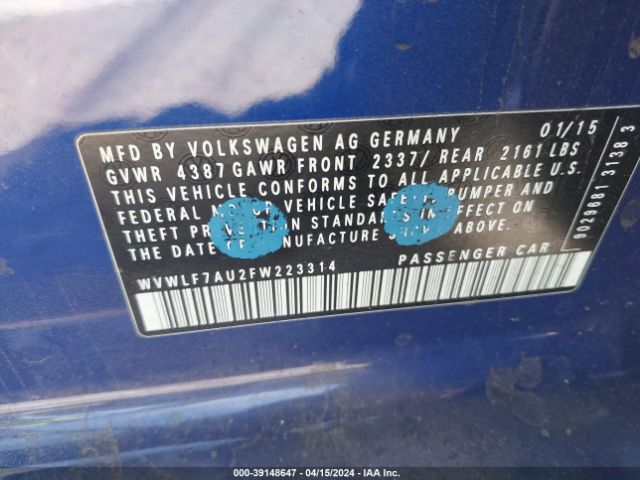 WVWLF7AU2FW223314 Volkswagen Golf R 4-door