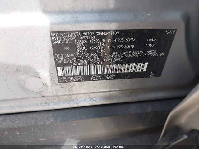 Toyota Rav4 Xse Hybrid 2020 JTMEWRFV1LD531801 Image 9