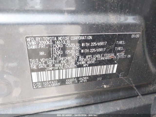 Toyota Rav4 Xle 2020 JTMP1RFVXLD058505 Image 9