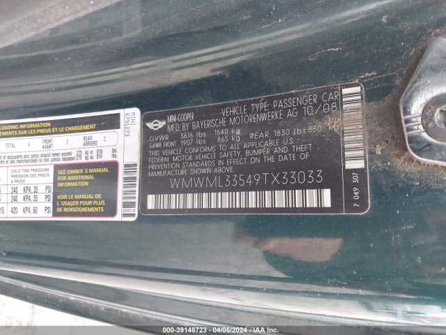 2009 MINI COOPER CLUBMAN WMWML33549TX33033 Photo 8