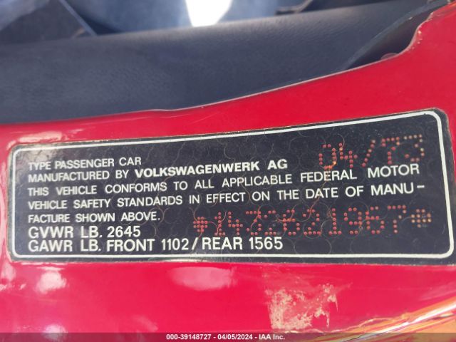 1973 VOLKSWAGEN KARMANN GHIA 1432621967        Photo 8