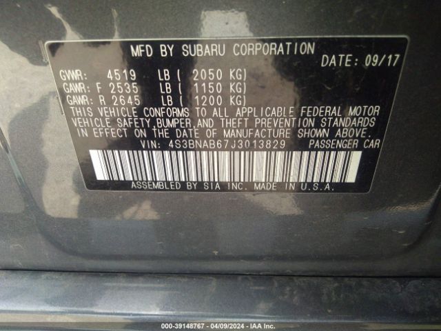 4S3BNAB67J3013829 Subaru Legacy 2.5i