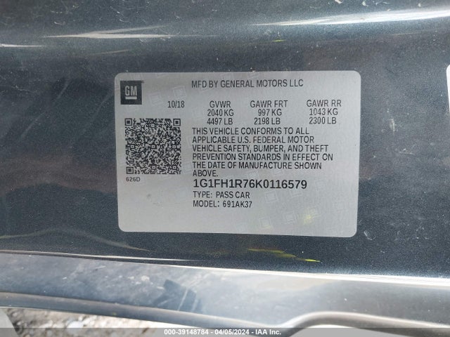 Chevrolet CAMARO 2SS 2019 1G1FH1R76K0116579 Image 9