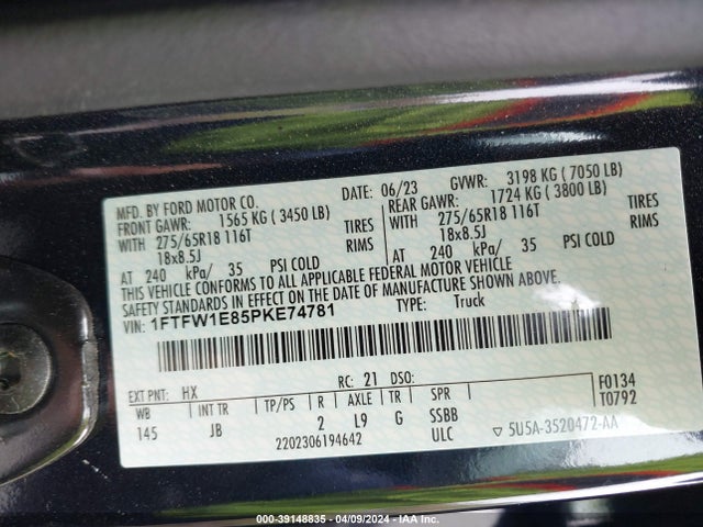 Ford F-150 Xl 2023 1FTFW1E85PKE74781 Image 9