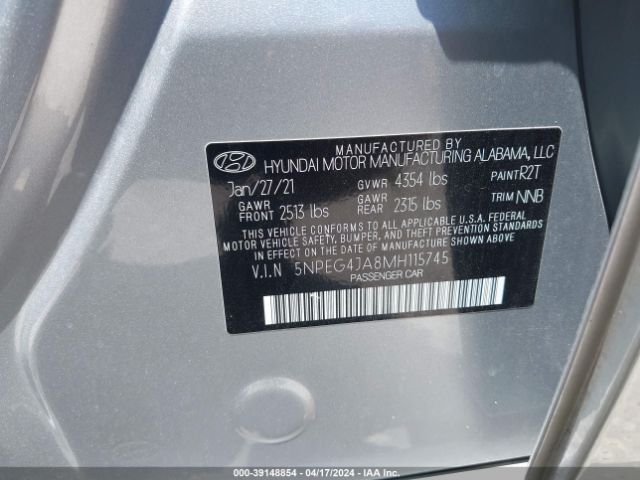 2021 HYUNDAI SONATA 5NPEG4JA8MH115745 Photo 8