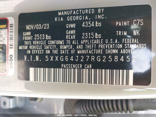 KIA K5 Gt-line 2024 5XXG64J27RG258452 Image 9
