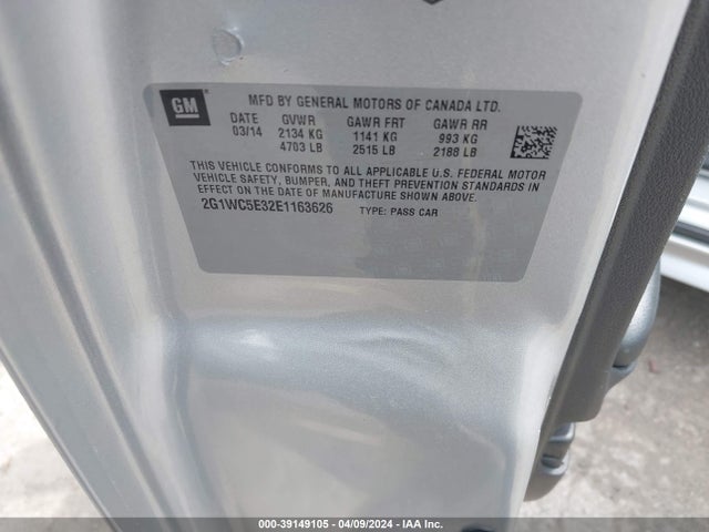Chevrolet Impala Limited Ltz 2014 2G1WC5E32E1163626 Image 9