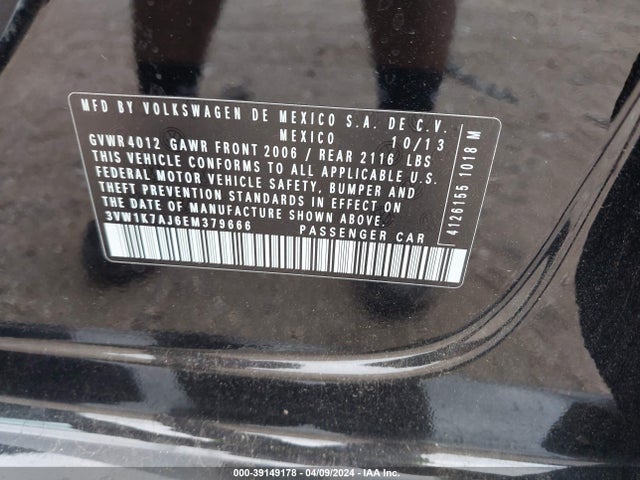 3VW1K7AJ6EM379666 Volkswagen Jetta 2.0l S