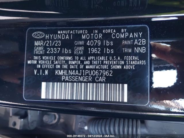 KMHLN4AJ1PU067962 Hyundai Elantra Hybrid Limited