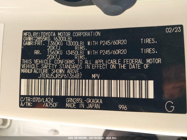 Toyota 4runner Limited 2023 JTEKU5JR5P6136487 Image 9