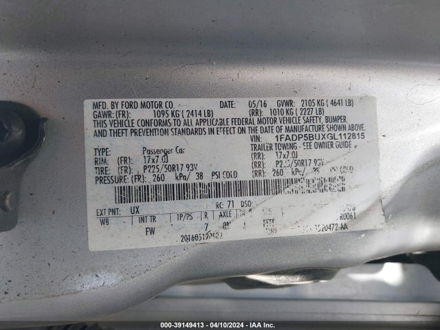 Ford C-max Hybrid Sel 2016 1FADP5BUXGL112815 Image 9