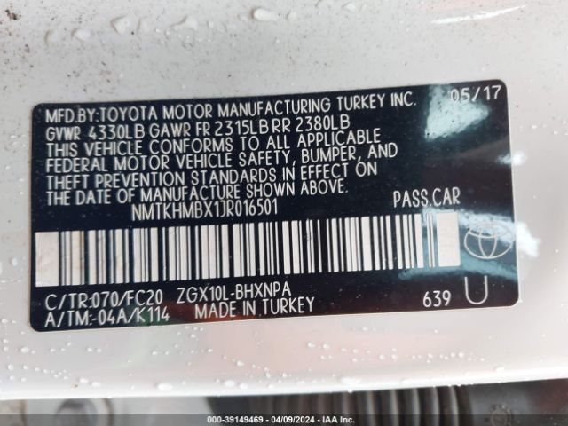 NMTKHMBX1JR016501 Toyota C-hr Xle Premium