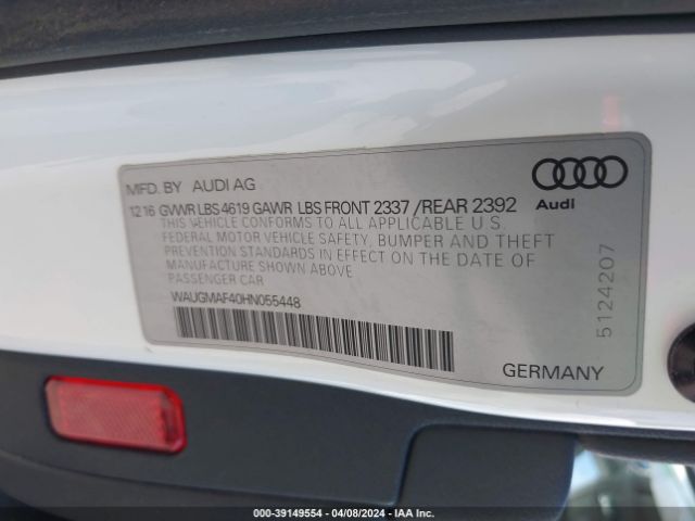 WAUGMAF40HN055448 Audi A4 2.0t Ultra Premium