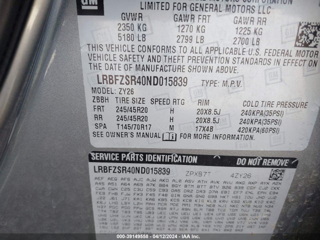 Buick Envision Awd Avenir 2022 LRBFZSR40ND015839 Image 9