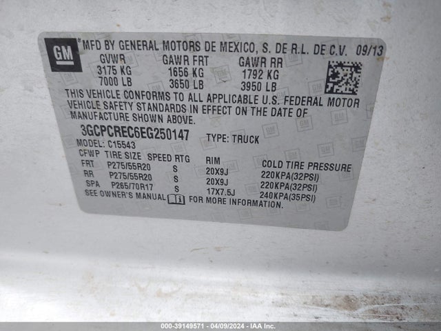 Chevrolet Silverado 1500 2lt 2014 3GCPCREC6EG250147 Image 9