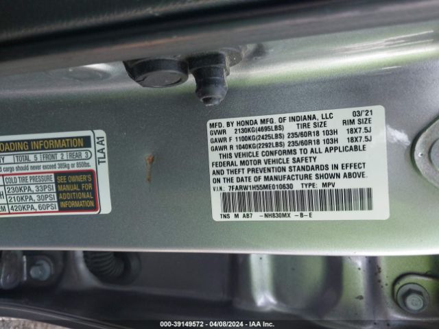 7FARW1H55ME010630 Honda Cr-v 2wd Ex