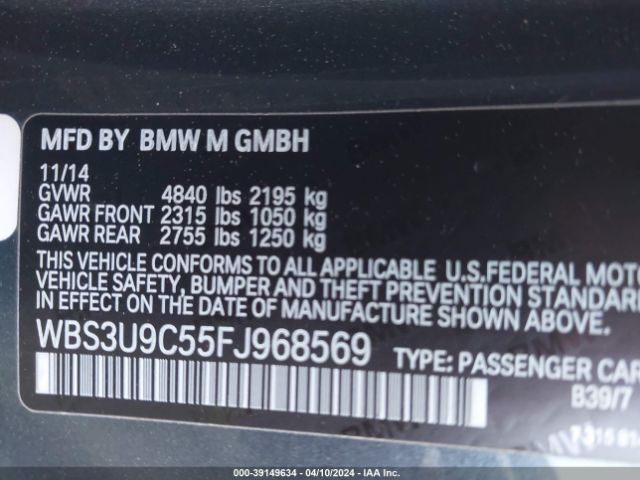 WBS3U9C55FJ968569 BMW M4