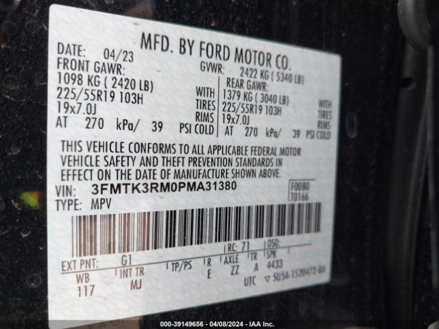 3FMTK3RM0PMA31380 Ford Mustang Mach-e Premium