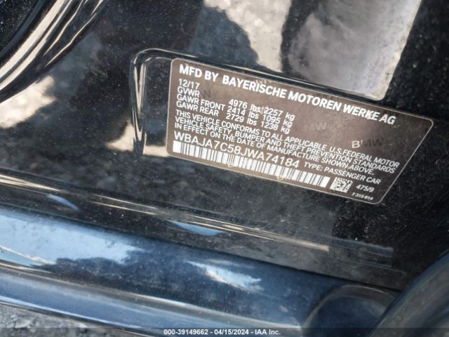 WBAJA7C58JWA74184 BMW 530i Xdrive