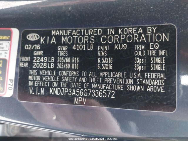 KNDJP3A56G7336572 KIA SOUL +