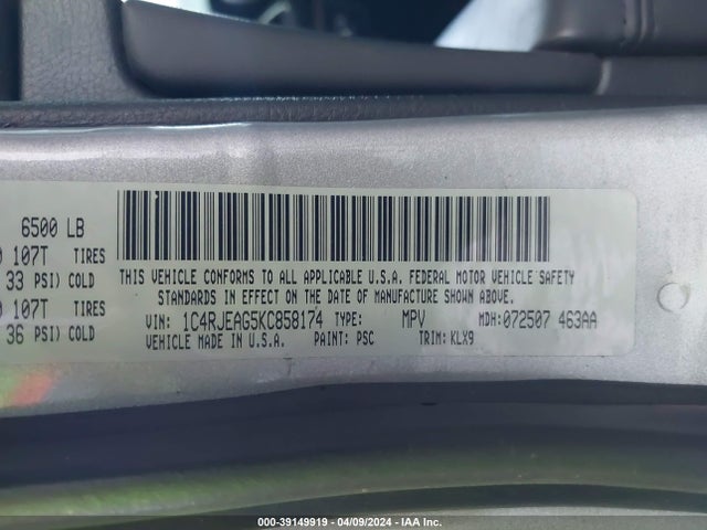 1C4RJEAG5KC858174 Jeep Grand Cherokee Altitude 4x2