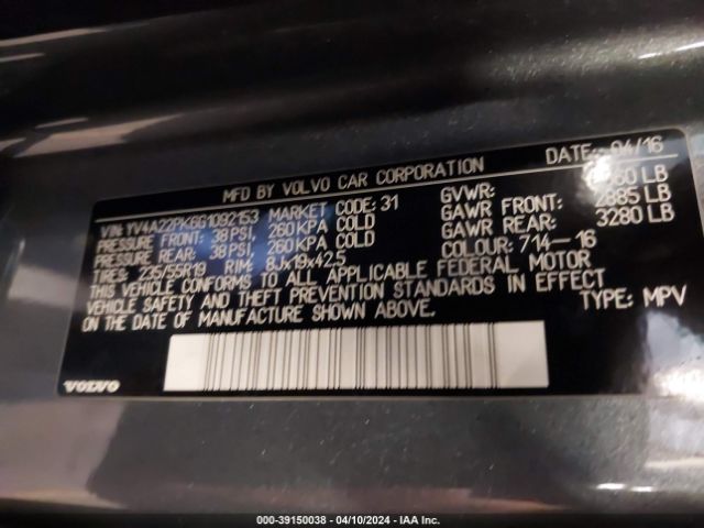 YV4A22PK6G1092153 Volvo Xc90 T6 Momentum