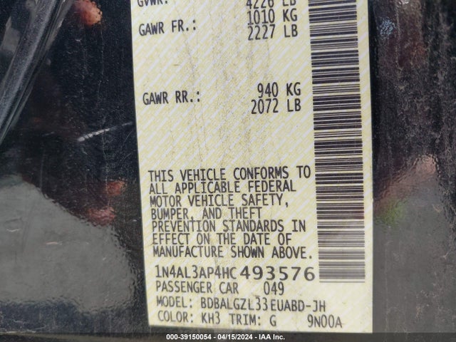 Nissan Altima 2.5 S 2017 1N4AL3AP4HC493576 Image 9