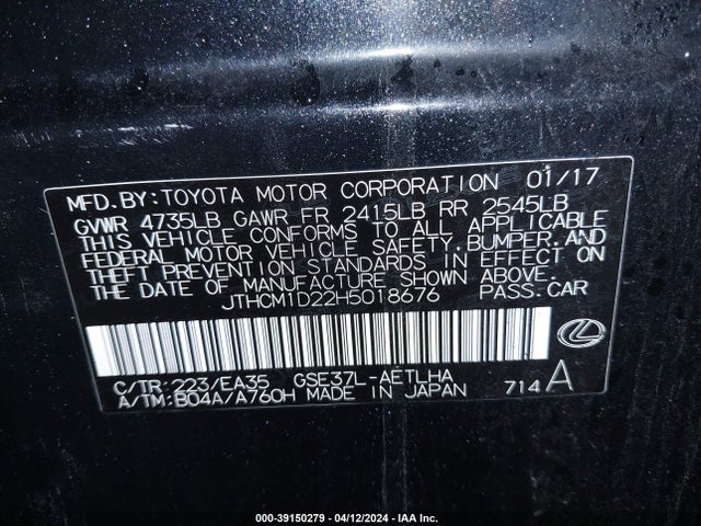 Lexus IS 300 2017 JTHCM1D22H5018676 Image 9