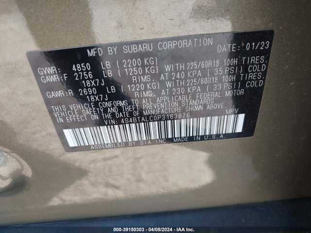 Subaru Outback Onyx Edition 2023 4S4BTALC0P3163876 Image 9
