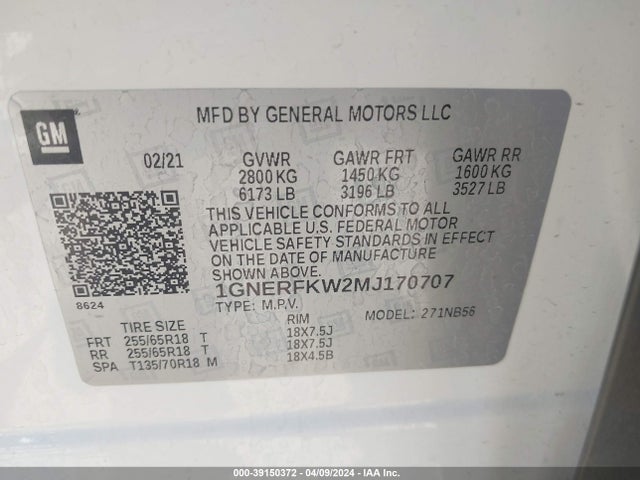 Chevrolet Traverse Fwd Ls 2021 1GNERFKW2MJ170707 Image 9