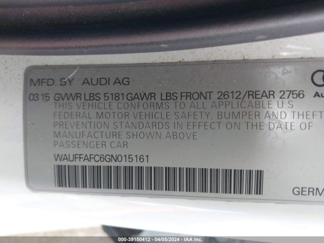 WAUFFAFC6GN015161 Audi A6 2.0t Premium