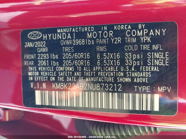 Hyundai Kona Se 2022 KM8K22AB2NU873212 Image 9