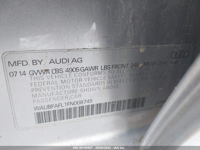 Audi A4 2.0t Premium 2015 WAUBFAFL1FN008745 Image 9