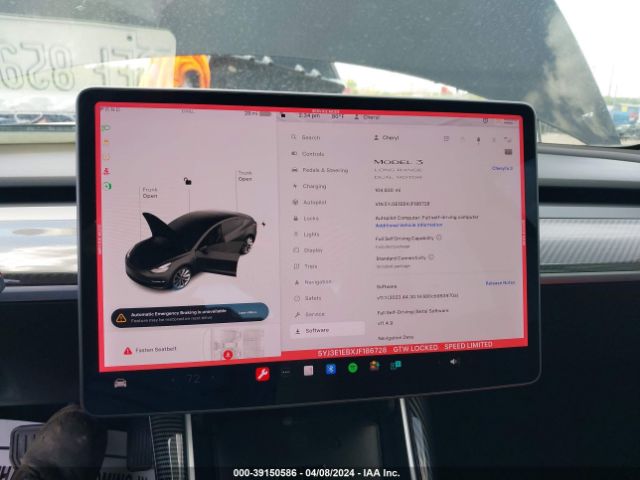 5YJ3E1EBXJF186728 Tesla Model 3 Long Range/performance