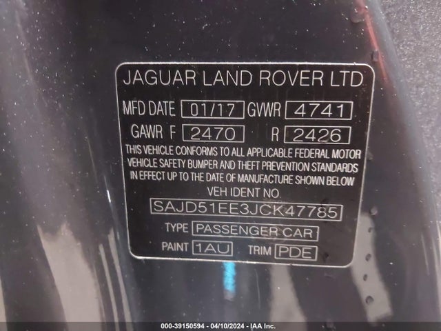 SAJD51EE3JCK47785 Jaguar F-TYPE R