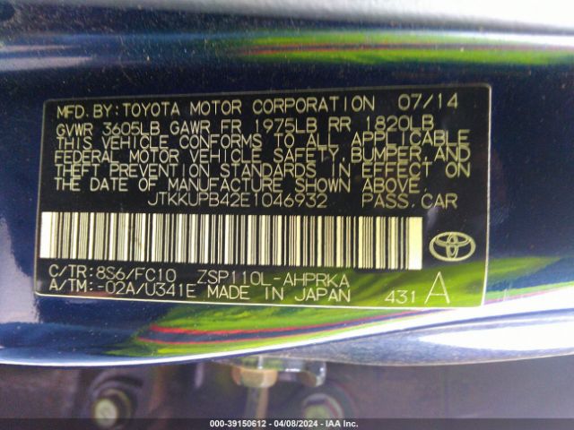 JTKKUPB42E1046932 Scion XD