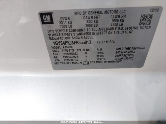 1GYS4PKJ5FR555813 Cadillac Escalade Platinum