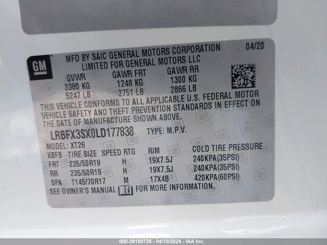 Buick Envision Awd Premium I 2020 LRBFX3SX0LD177838 Image 9