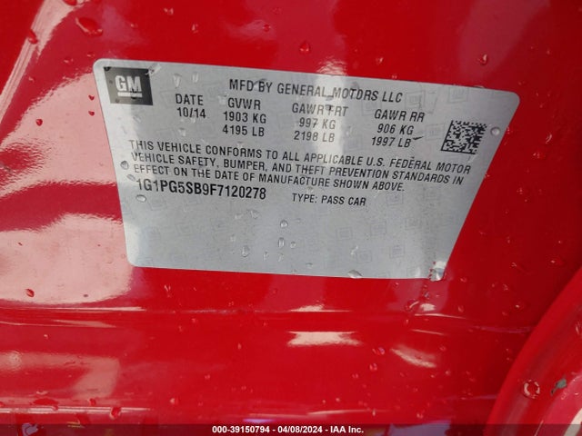 Chevrolet CRUZE LTZ 2015 1G1PG5SB9F7120278 Image 9